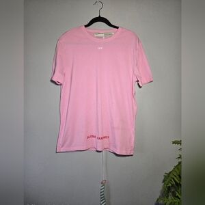 Off-White‎ Pink Cherry Blossom “Global Warming?” T-Shirt – Size Medium